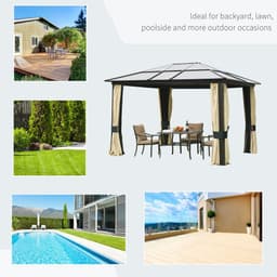 image-Garden Party Tent Gazebo 3x3.6 m-Brown/Beige