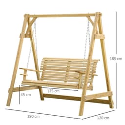 image-2-Seater Larch Wood Swing Chair Bench