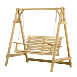 image-2-Seater Larch Wood Swing Chair Bench