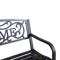image-126Lx60Wx85H cm Steel Bench-Black