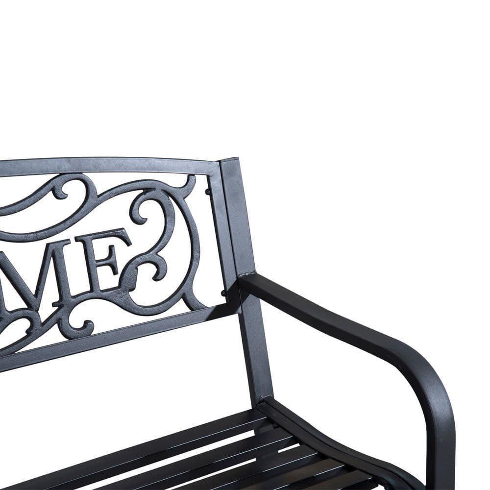 image-126Lx60Wx85H cm Steel Bench-Black