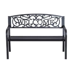 image-126Lx60Wx85H cm Steel Bench-Black
