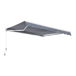 image-3x2.5m Manual Awning Canopy Sun Shade Shelter with Winding Handle, Grey
