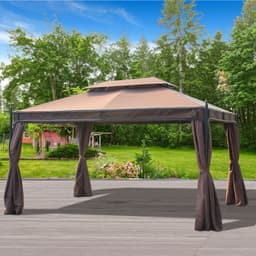 image-3x4m Metal Gazebo Marquee Patio Canopy Shelter with Sidewalls Pavilion