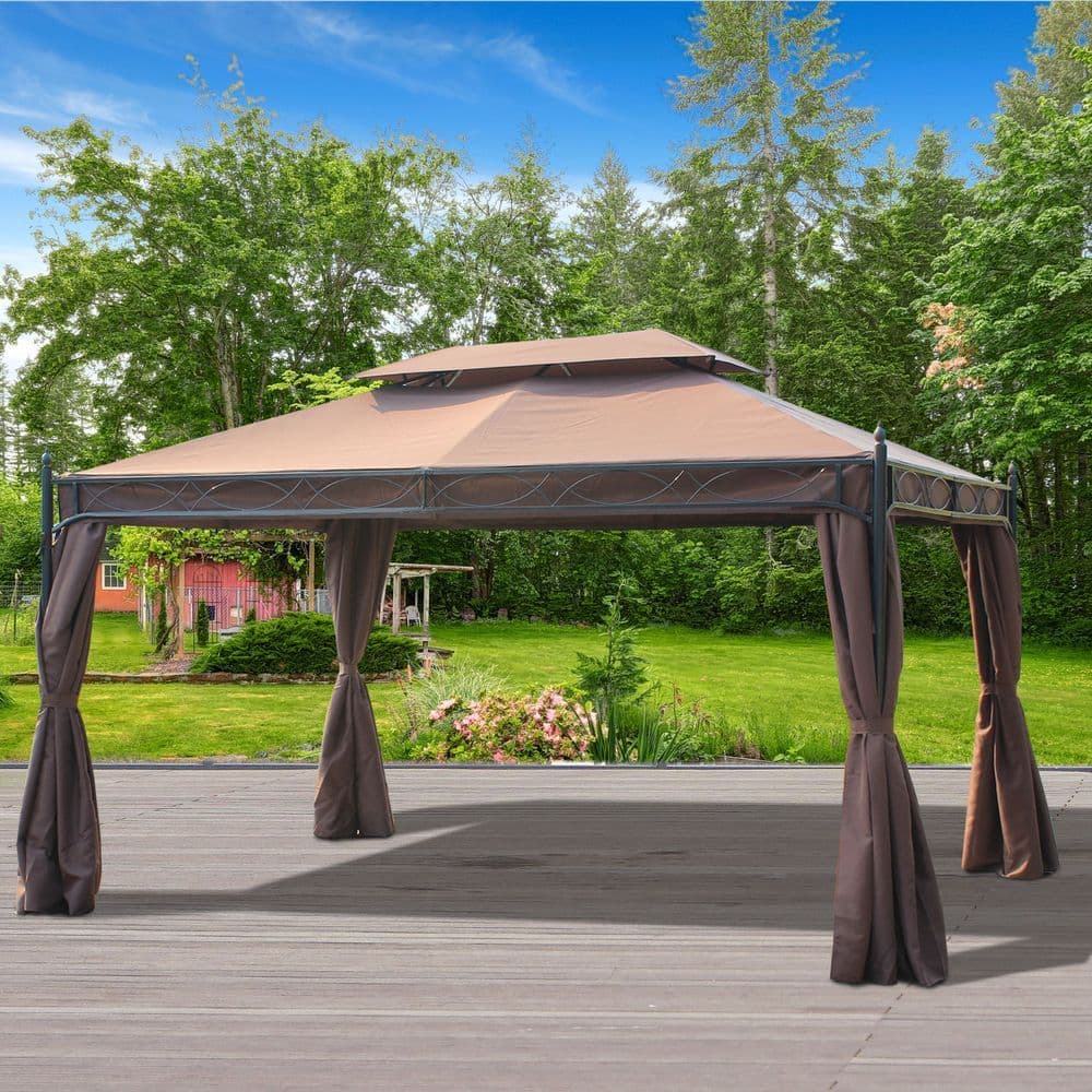 image-3x4m Metal Gazebo Marquee Patio Canopy Shelter with Sidewalls Pavilion