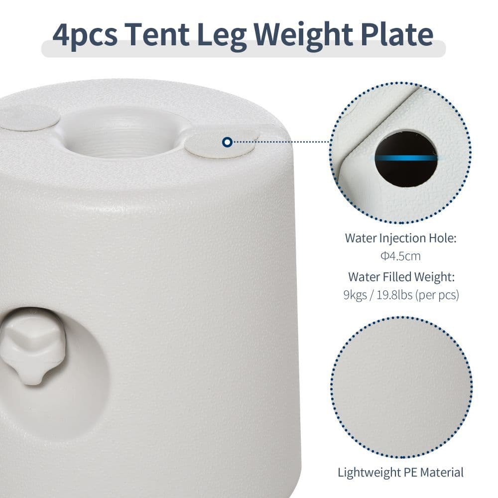 image-Tent Weight Base, 4pcs Plastic Anchor Weights-White