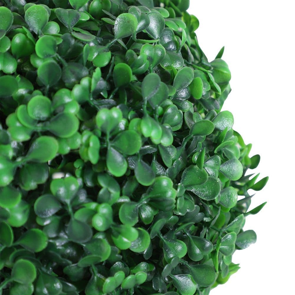 image-PE Set of 2 Artificial Boxwood Three Balls Topiary Plant Tree's Green