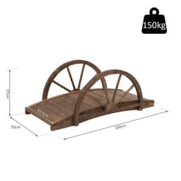 image-Fir Wood Outdoor Garden Decor Walkway Bridge Brown