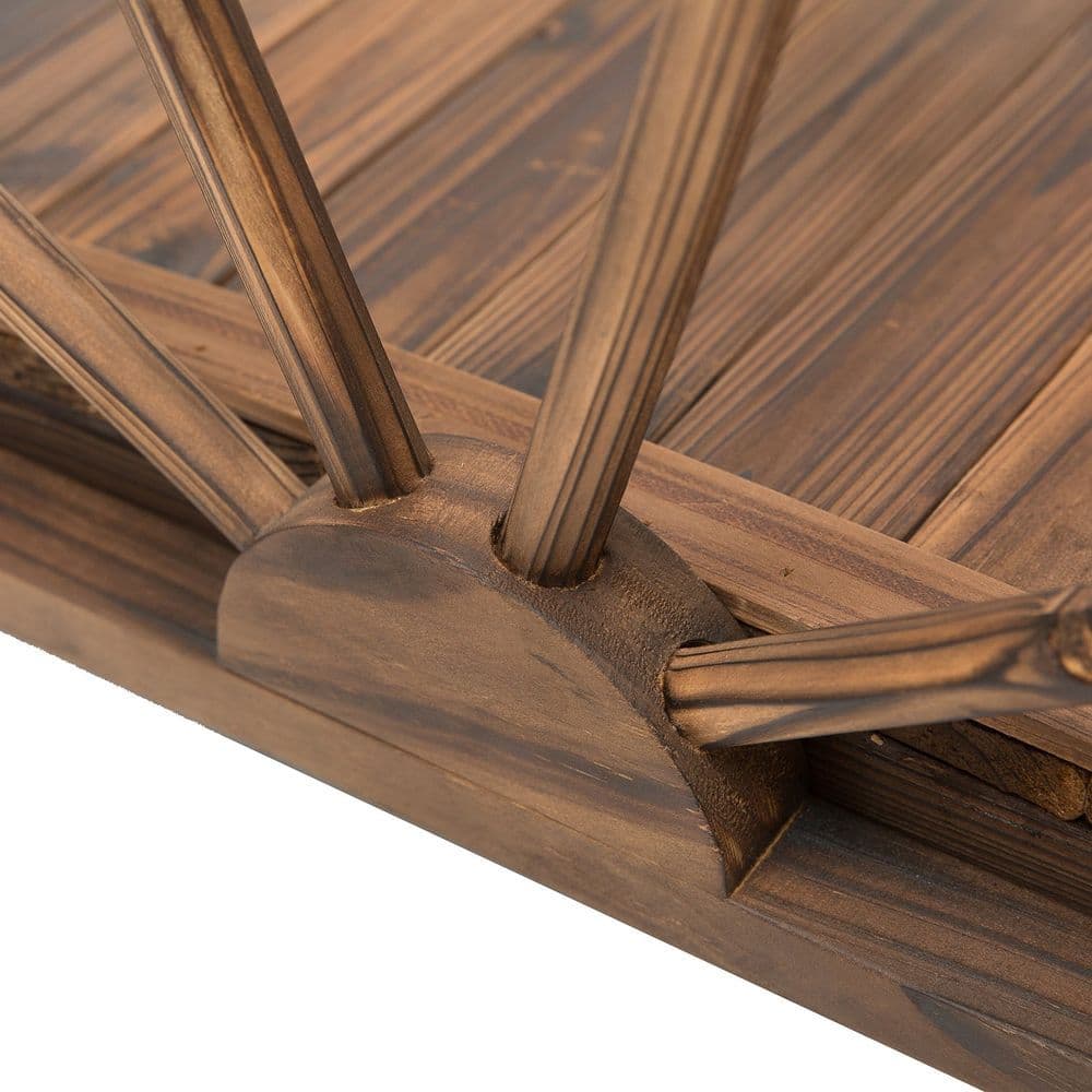 image-Fir Wood Outdoor Garden Decor Walkway Bridge Brown