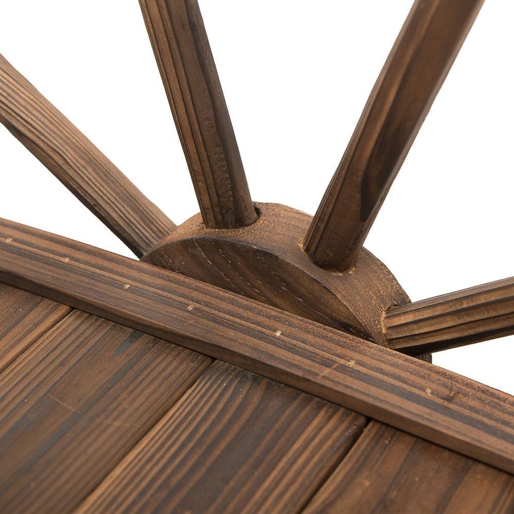 image-Fir Wood Outdoor Garden Decor Walkway Bridge Brown