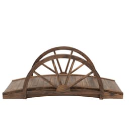 image-Fir Wood Outdoor Garden Decor Walkway Bridge Brown
