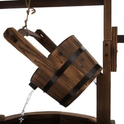 image-Fir Wood Outdoor Garden Decor Wishing Well Waterfall