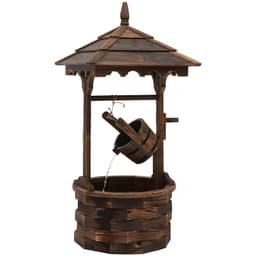 image-Fir Wood Outdoor Garden Decor Wishing Well Waterfall