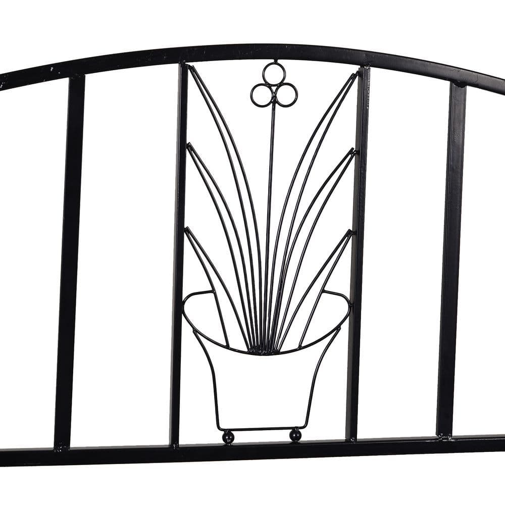 image-Steel Frame Outdoor Garden Arch w/ 2-Seater Bench Flower Climber Black