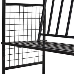 image-Steel Frame Outdoor Garden Arch w/ 2-Seater Bench Flower Climber Black