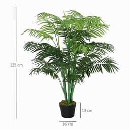 image-Artificial Palm Tree 18 Leaves with Nursery Pot, Fake Tropical Tree 125cm
