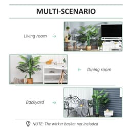 image-Artificial Palm Tree 18 Leaves with Nursery Pot, Fake Tropical Tree 125cm