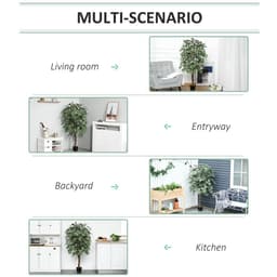 image-Artificial Ficus Silk Tree with Nursery Pot, Decorative Fake Plant, 160cm