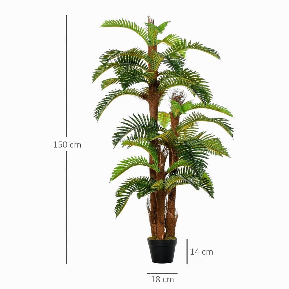 image-Artificial Fern Tree 36 Leaves with Nursery Pot, Fake Plant 150cm
