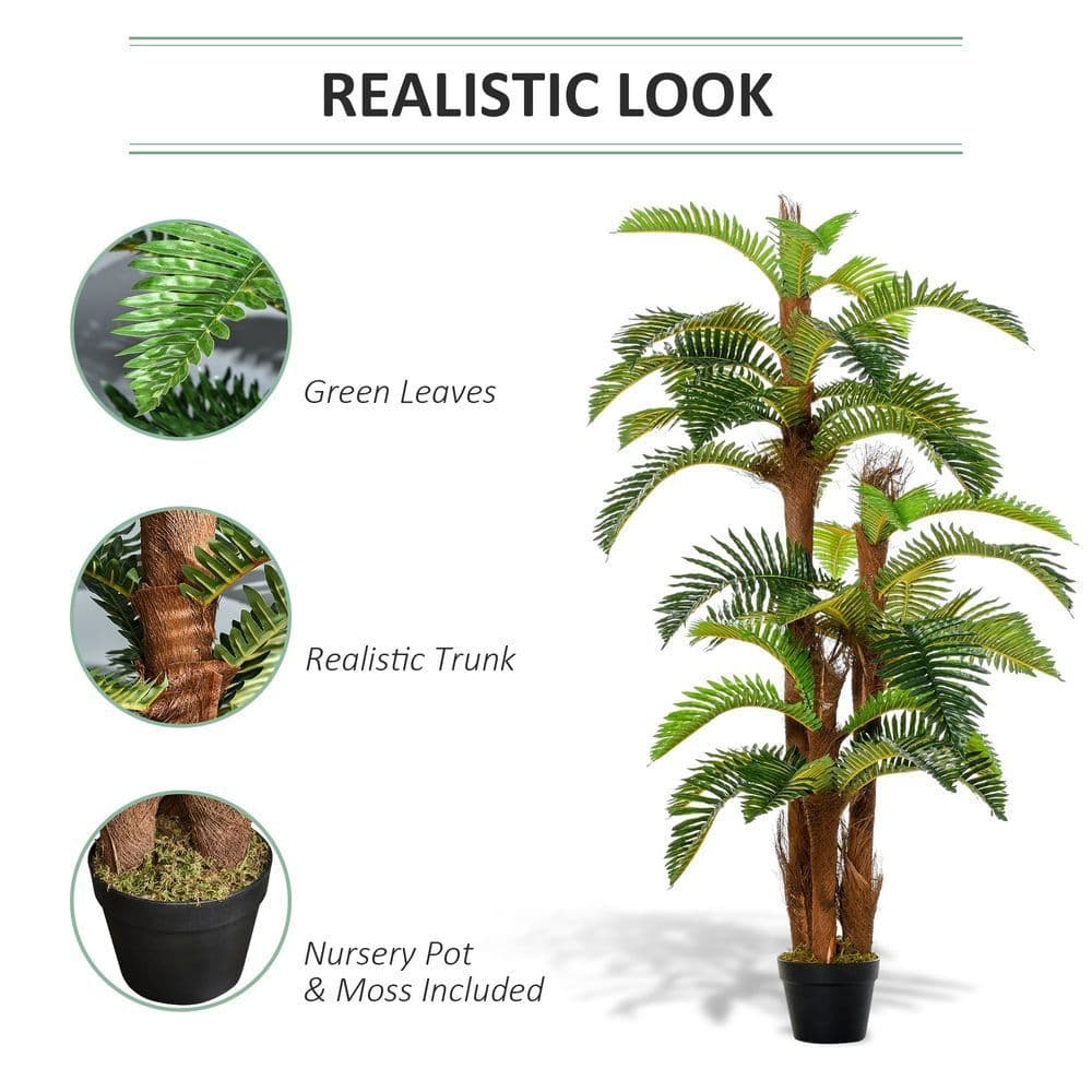 image-Artificial Fern Tree 36 Leaves with Nursery Pot, Fake Plant 150cm