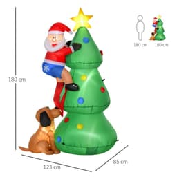 image-1.8m Inflatable Christmas Tree, LED Lighted with Santa Claus Dog Party Prop
