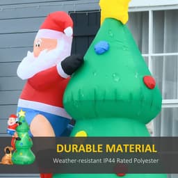 image-1.8m Inflatable Christmas Tree, LED Lighted with Santa Claus Dog Party Prop
