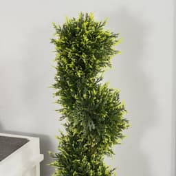 image-Set Of 2 90cm Artificial Spiral Topiary Trees & Pot Fake Greenery Plant