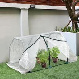 image-99x71x60cm Mini PVC Cover Steel Frame Greenhouse White