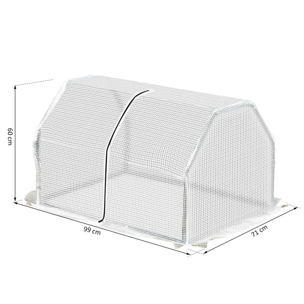 image-99x71x60cm Mini PVC Cover Steel Frame Greenhouse White