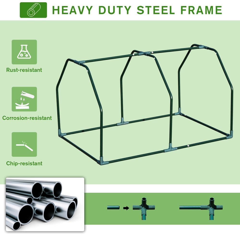 image-99x71x60cm Mini PVC Cover Steel Frame Greenhouse White