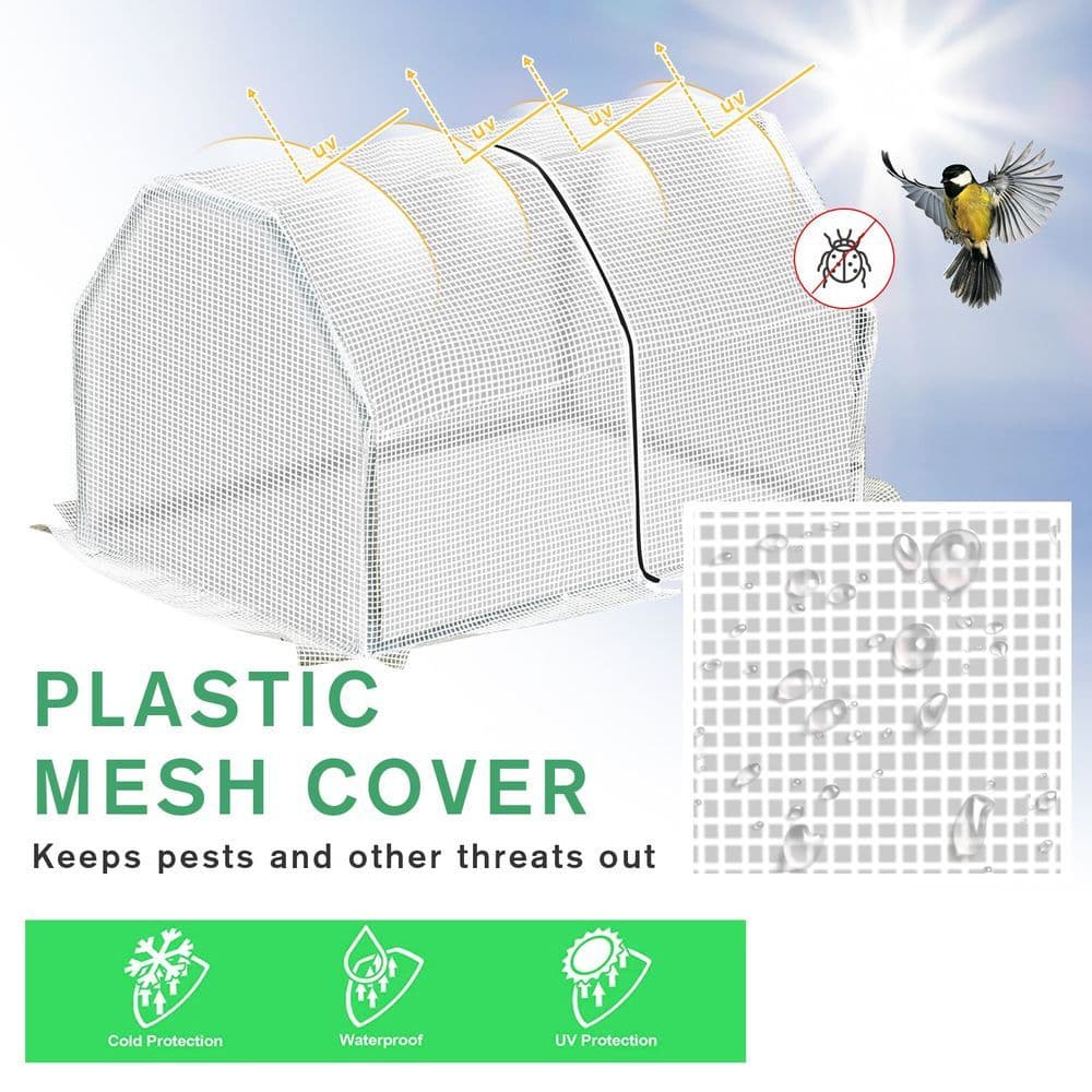 image-99x71x60cm Mini PVC Cover Steel Frame Greenhouse White