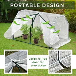 image-99x71x60cm Mini PVC Cover Steel Frame Greenhouse White