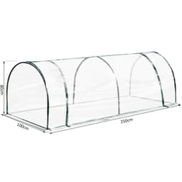 image-PVC Greenhouse Tunnel Steel Frame Transparent 250x100x80cm