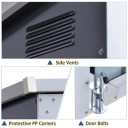 image-Steel Garden Storage Shed Double Door & Lid Dustbin Rubbish Cover 2 Trash Can