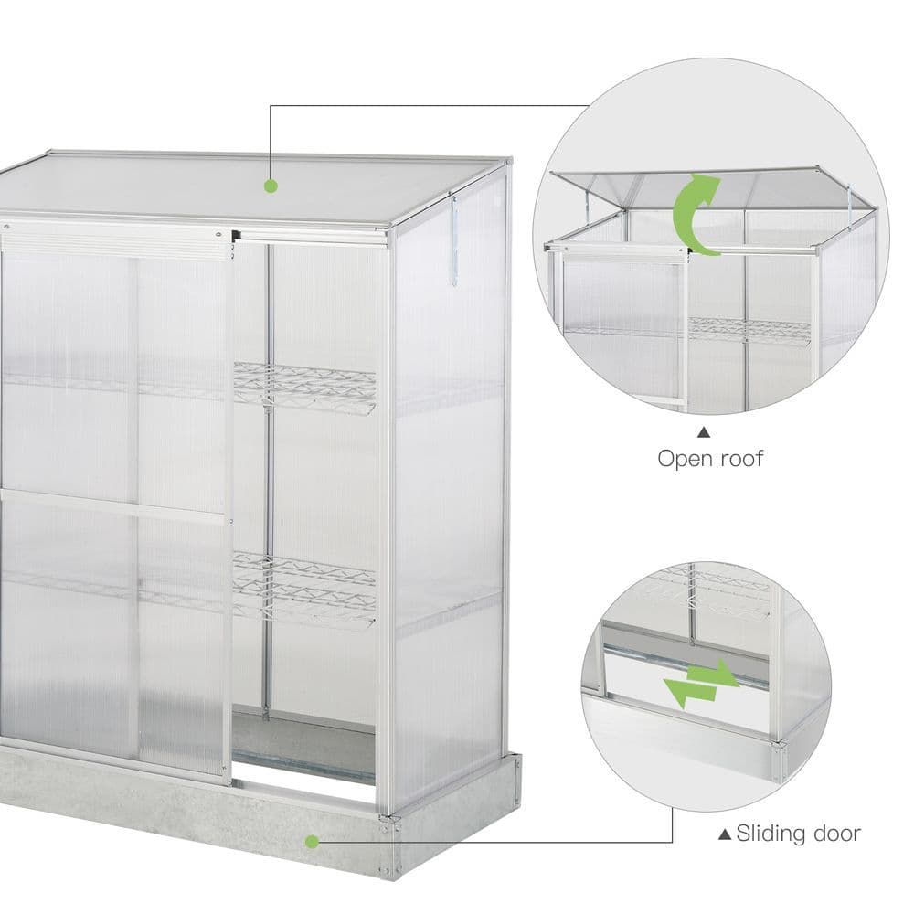 image-3 Tier Greenhouse Garden Cold Frame Plant Flower Growth 129.5L x 58W x 140H cm
