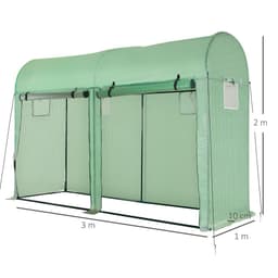 image-Plant Tomato Growth Greenhouse Double Doors & 4 Windows 3Lx1Wx2Hm