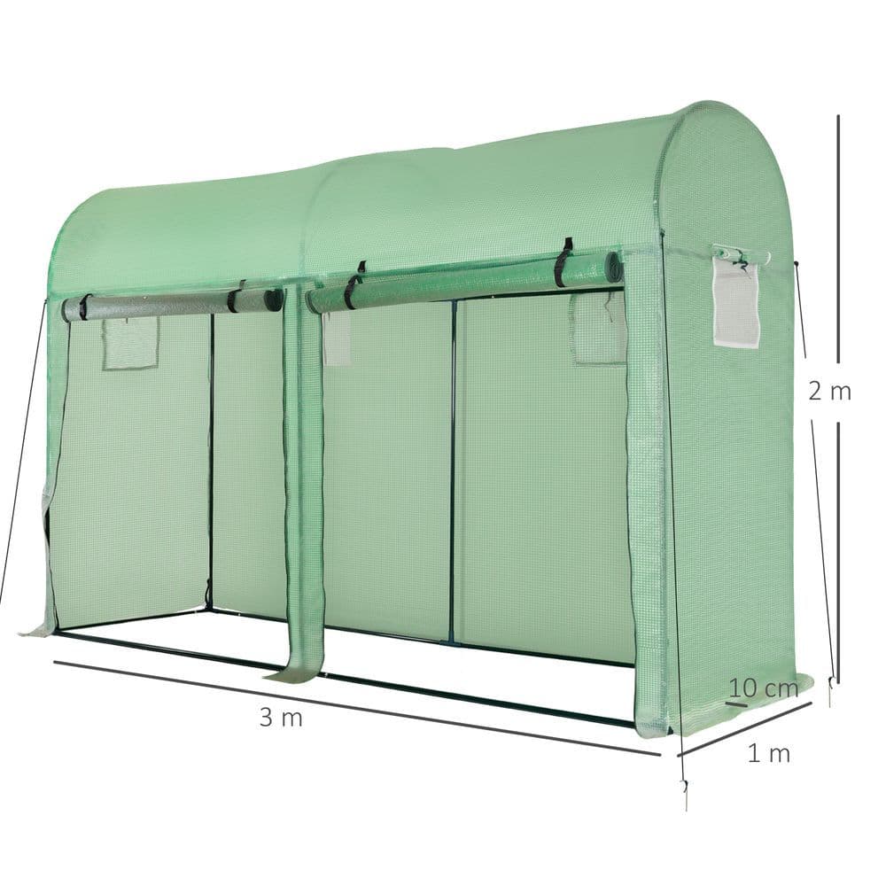 image-Plant Tomato Growth Greenhouse Double Doors & 4 Windows 3Lx1Wx2Hm