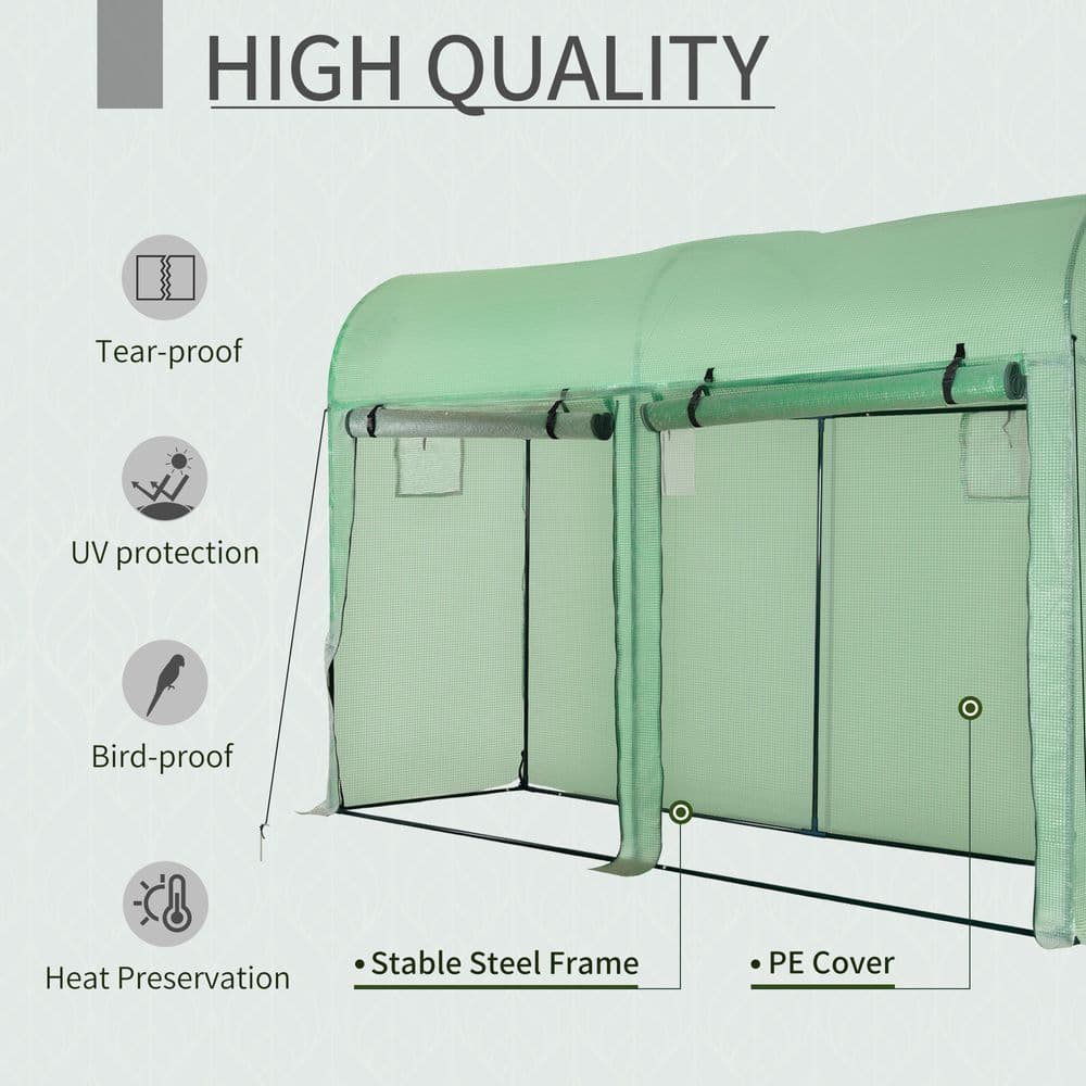 image-Plant Tomato Growth Greenhouse Double Doors & 4 Windows 3Lx1Wx2Hm