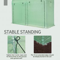 image-Plant Tomato Growth Greenhouse Double Doors & 4 Windows 3Lx1Wx2Hm