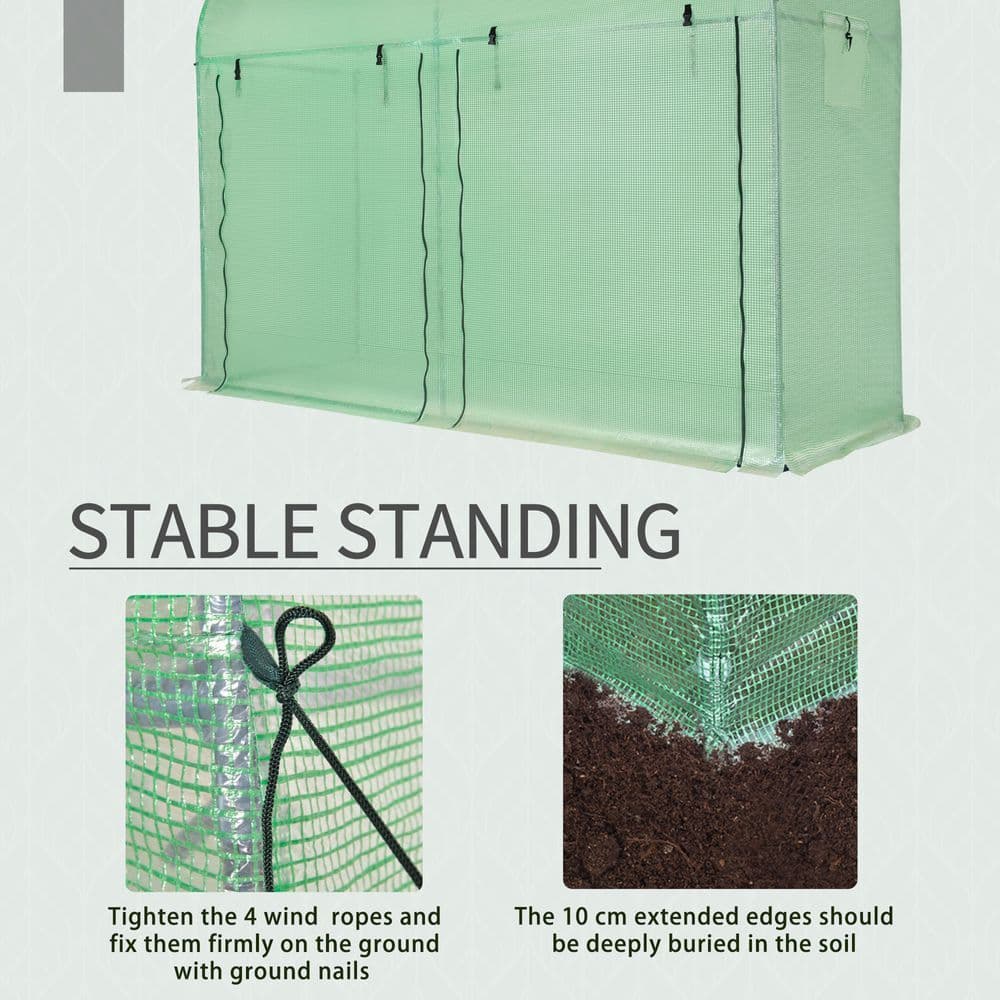 image-Plant Tomato Growth Greenhouse Double Doors & 4 Windows 3Lx1Wx2Hm