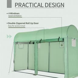 image-Plant Tomato Growth Greenhouse Double Doors & 4 Windows 3Lx1Wx2Hm