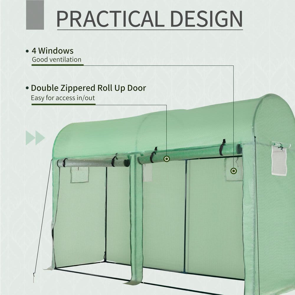 image-Plant Tomato Growth Greenhouse Double Doors & 4 Windows 3Lx1Wx2Hm