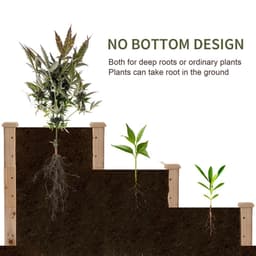 image-Wooden Raised Bed 3-Tier Planter Kit Elevated Plant Box 124x124x56cm