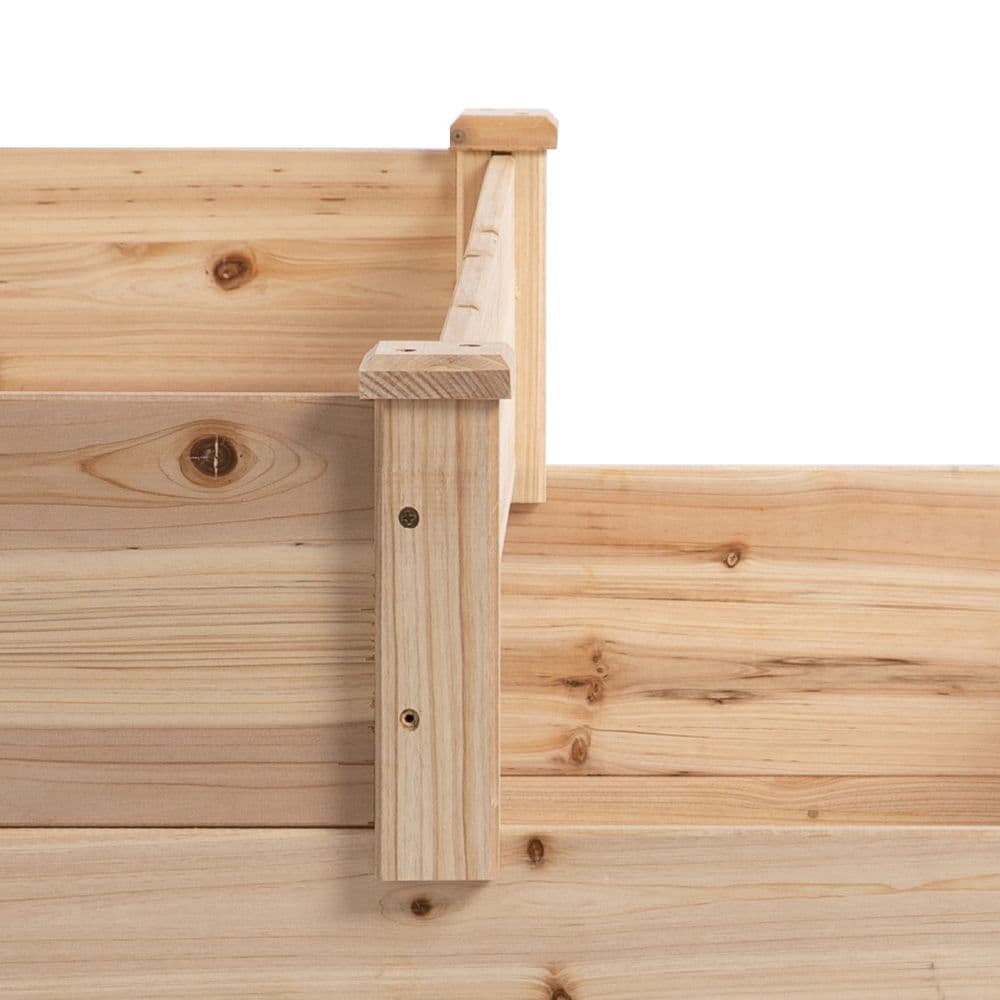 image-Wooden Raised Bed 3-Tier Planter Kit Elevated Plant Box 124x124x56cm