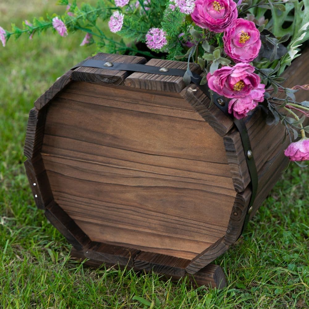image-2PCs Wooden Planter Box Flower Plant Pot Flower Beds Plant Box