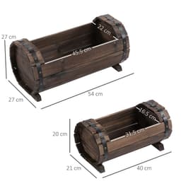 image-2PCs Wooden Planter Box Flower Plant Pot Flower Beds Plant Box