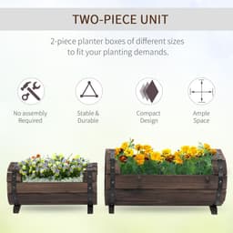 image-2PCs Wooden Planter Box Flower Plant Pot Flower Beds Plant Box