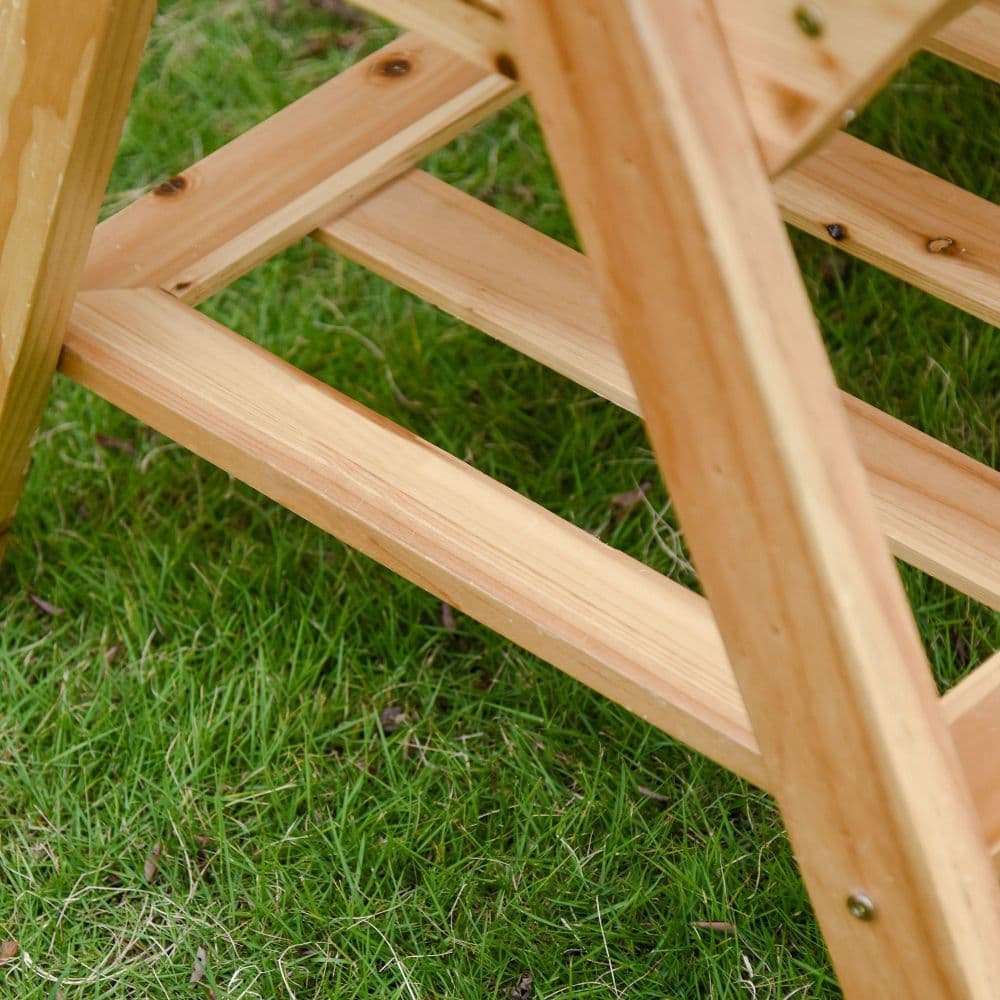 image-Free Standing Wooden Planter Garden Raised Bed with Storage Shelf Plates
