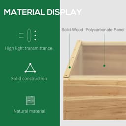 image-Wooden Cold Frame Greenhouse Grow House, 100 x 50 x 36 cm, Natural