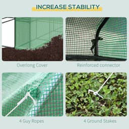 image-Poly Tunnel Steeple Walk in Greenhouse Removable Cover Shelves 244x180x210cm
